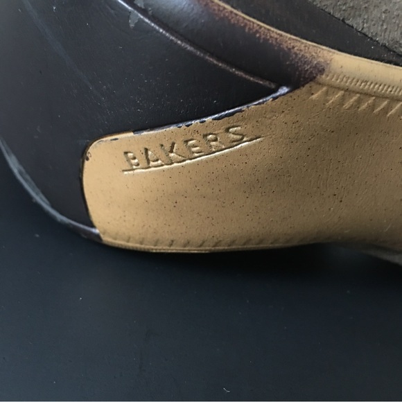 Bakers Lexie Knee High Stiletto Boots Studded Faux Suede Taupe 7.5B Platform - Picture 9 of 12